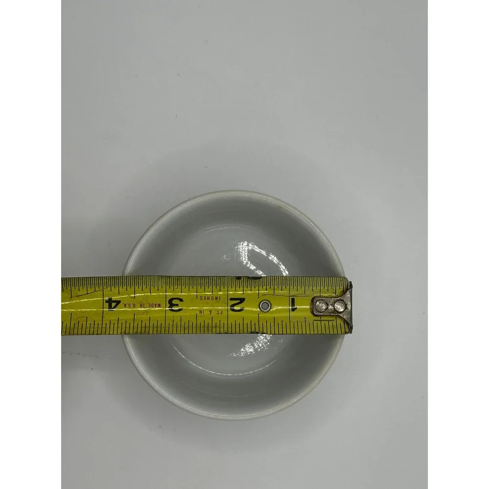 Set of 6 White Ceramic Ramekins Fluted Souffle Dishes 3.5